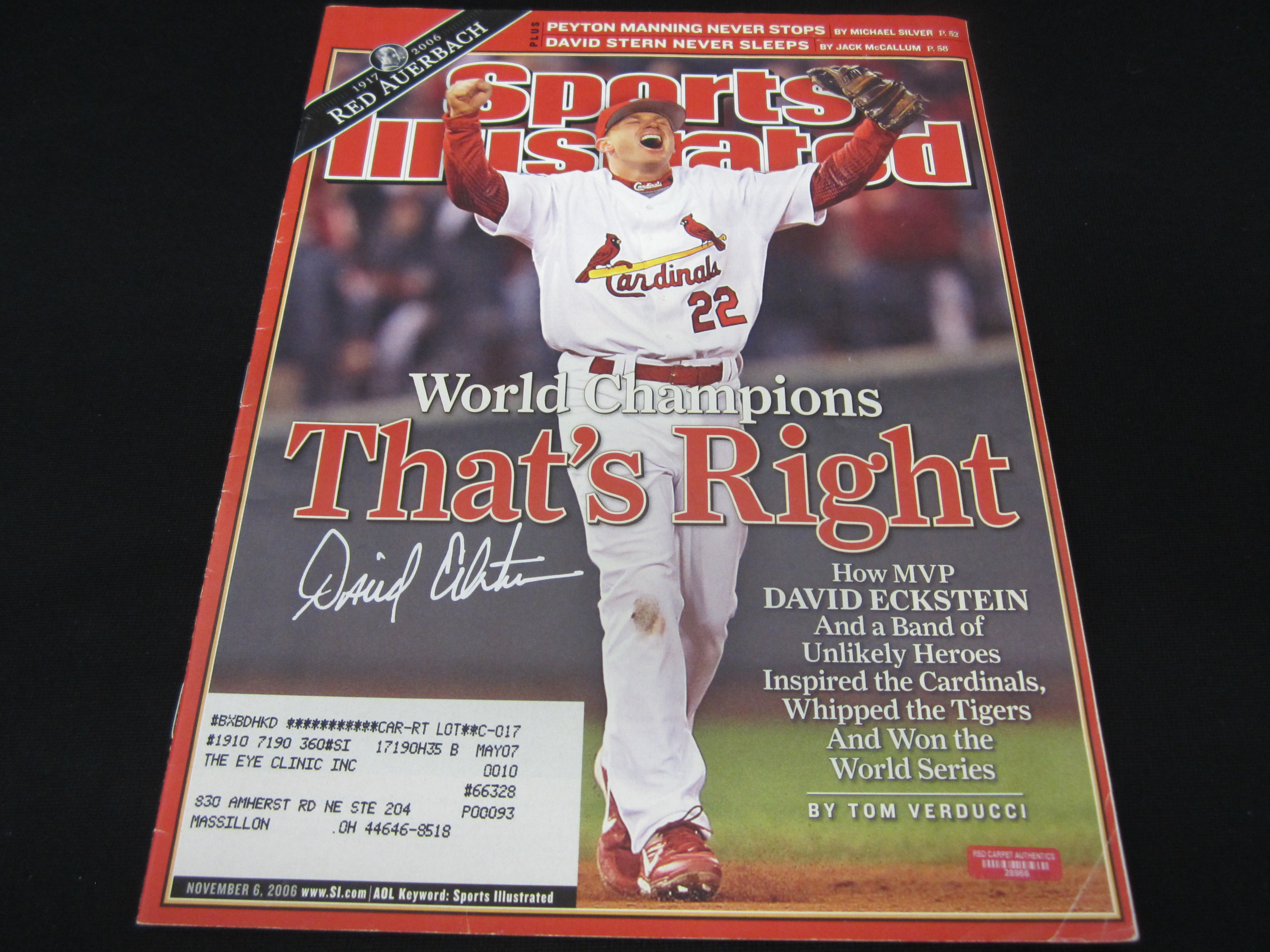 DAVID ECKSTEIN SIGNED AUTOGRAPHED SPORTS