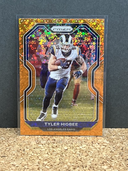 Tyler Higbee 2020 Panini Prizm Orange Prizm Los Angeles Rams # 274