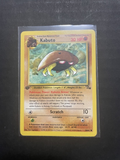 1999 Pokemon Kabuto #58/62 1st edition Card
