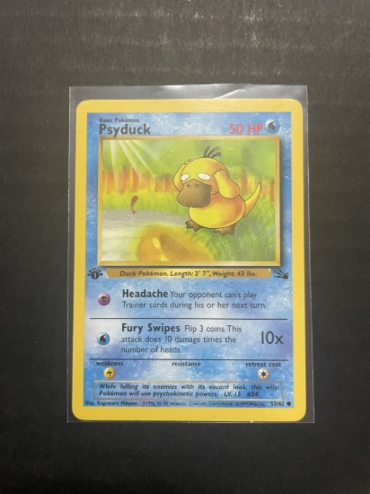 1999 Pokemon Psyduck 53/62 1st Edition Card