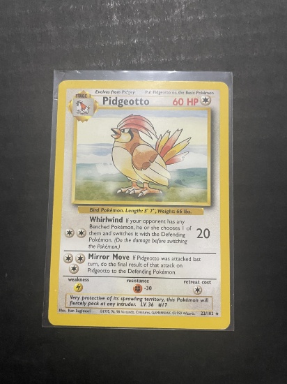 1999 Pidgeotto Base Set #22/102 Card