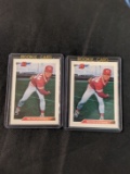 x 2 card lot both being Trevor Hoffman 1992 Bowman RC's (HOF) Cincinnati Reds #11's