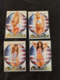 x 4 2011 Bench Warmer Autographed Cards-All American's; Alison Waite,J. dustin, M. Riley, S. Veasy