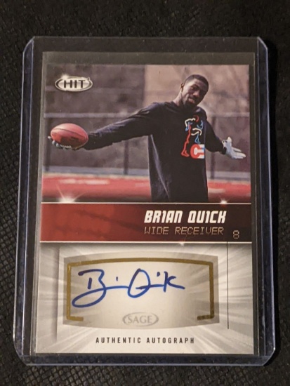 Brian Quick #A78 signed autograph auto 2012 Sage HIT Football Trading Card