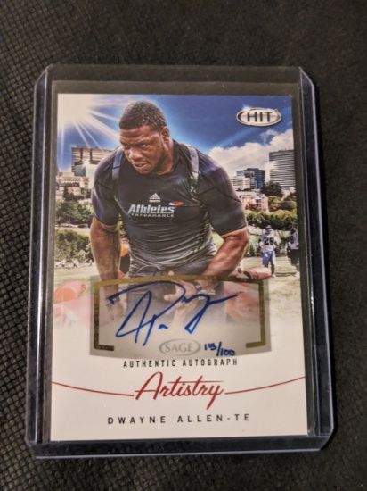 2012 SAGE Hit Artistry Auto  Dwayne Allen #AA-17 Rookie Auto RC