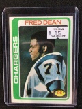 1978 TOPPS FOOTBALL #217 FRED DEAN CHARGERS HALL OF FAMER ROOKIE CARD RC BV $$