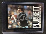 1985 TOPPS JIM PLUNKETT AUTHENTIC AUTOGRAPH SIGNED CARD W/ COA OAKLAND RAIDERS