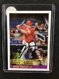 2018 PANINI DONRUSS MIKE TROUT AUTHENTIC AUTOGRAPHED SIGNED CARD W/ PRO CERT COA ANGELS