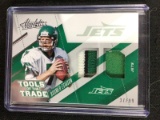 2017 PANINI ABSOLUTE BOOMER ESIASON DUAL GAME USED PATCH NEW YORK JETS #'D 37/99 BV$$