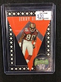 RARE 1997 PLAYOFF FOOTBALL JERRY RICE PENNANTS RED 49ERS DIE CUT INSERT CARD BV $$