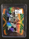 2020 PANINI SELECT RUSSELL WILSON DIE CUT NEON ORANGE PRIZM SEATTLE SEAHAWKS