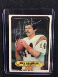 1983 TOPPS STICKERS KEN ANDERSON AUTHENTIC AUTOGRAPH SIGNED CARD RED CARPET AUTHENTICS COA