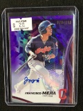 2017 BOWMAN PLATINUM FRANCISCO MEJIA PURPLE HOLOFOIL AUTOGRAPH CARD #'D 078/150 INDIANS