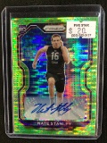 2020 PANINI PRIZM NATE STANLEY RARE NEON GREEN PULSAR PRIZM AUTOGRAPH SIGNED ROOKIE CARD RC