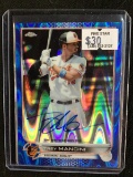 2022 TOPPS CHROME TREY MANCINI RARE BLUE REFRACTOR AUTOGRAPH CARD #'D 032/150 ORIOLES