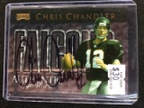 1999 PLAYOFF PRESTIGE CHRIS CHANDLER AUTHENTIC AUTOGRAPH SIGNED CARD #'D 174/250 FALCONS