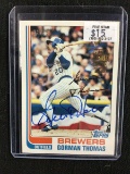 2020 TOPPS ARCHIVES SIGNATURE SERIES GORMAN THOMAS AUTOGRAPH SIGNED CARD #'D 22/38 BREWERS