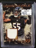 2017 PANINI VORTEX TERRELL SUGGS RARE GAME USED PATCH CARD #'D 10/25 BALTIMORE RAVENS