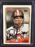 1988 TOPPS FOOTBALL #39 STEVE YOUNG AUTHENTIC AUTOGRAPH SIGNED CARD PRO CERT COA 49ERS HOF