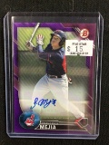 2016 BOWMAN DRAFT FRANCISCO MEJIA PURPLE AUTOGRAPH SIGNED ROOKIE CARD RC INDIANS