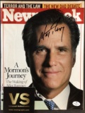 Mitt Romney autographed Newsweek magazine with Coa