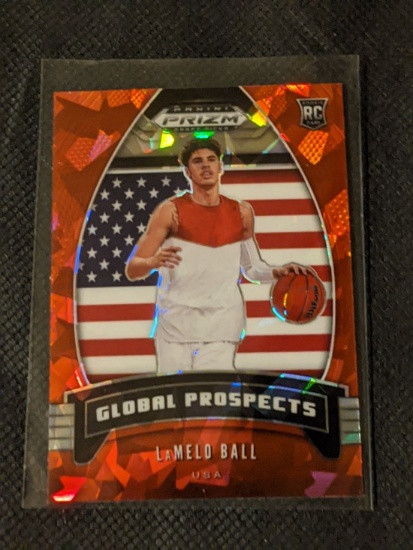 LaMelo Ball Rookie 2020 Red Cracked Ice Global Prospects Prizm #98