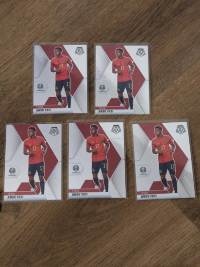 x 5 Ansu Fati 2021 Panini Mosaic UEFA SOCCER