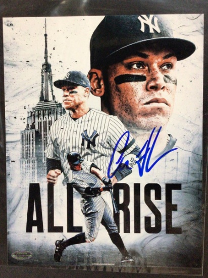 AARON JUDGE SIGNED 8X10 PHOTO WITH IN PERSON COA YANKEES