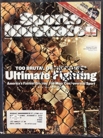 ROGER HUERTA SIGNED MAGAZINE WITH VS COA UFC