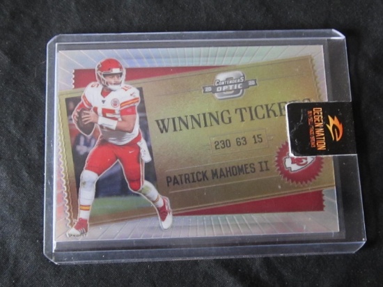 2020 CONTENDERS OPTIC PATRICK MAHOMES WINNING TICKET SILVER PRIZM CHIEFS