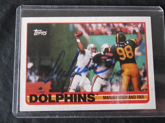 DAN MARINO SIGNED TRADING CARD WITH RED CARPET COA DOLPHINS
