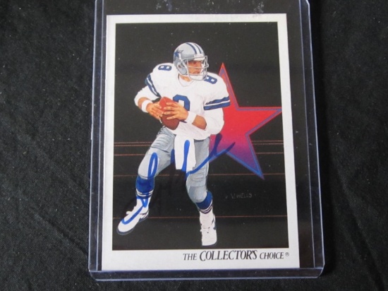 TROY AIKMAN SIGNED TRADING  CARD WITH RED CARPET COA COWBOYS