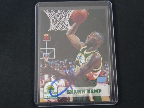 SHAWN KEMP SIGNED TRADING CARD WITH RED CARPET COA SUPERSONICS