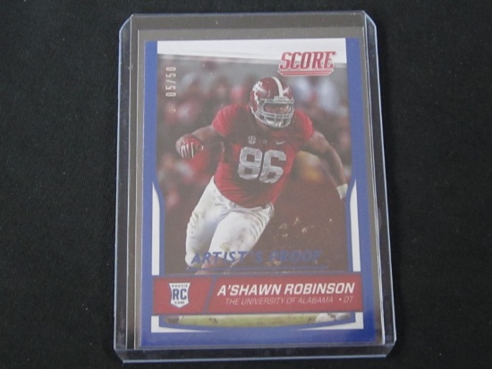 2016 SCORE ARTISTS PROOF A'SHAWN ROBINSON /50 BLUE ALABAMA