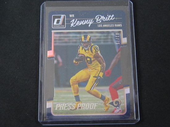 2016 DONRUSS KENNY BRITT RARE 01/75 SILVER PRESS PROOF DIE CUT RAMS
