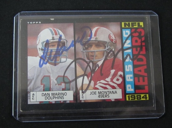DAN MARINO JOE MONTANA SIGNED TRADING CARD WITH RED CARPET COA