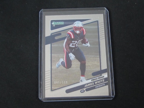 2021 DONRUSS JAMES WHITE /100 SILVER PRESS PROOF PATRIOTS