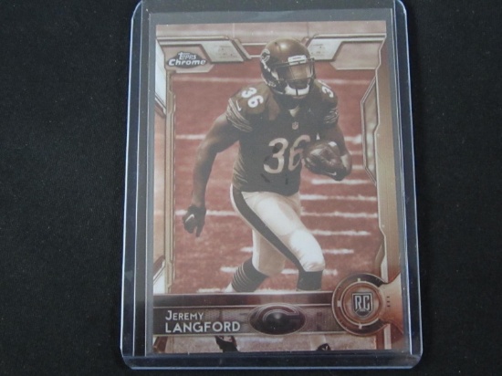 2015 TOPPS CHROME JEREMY LANGFORD RC /99 SEPIA REFRACTOR BEARS