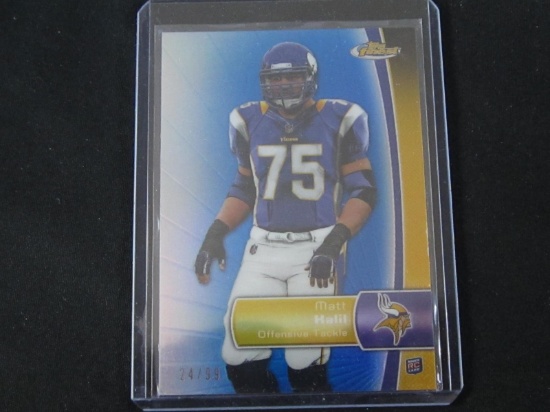 2012 TOPPS FINEST MATT KHALIL RC /99 BLUE REFRACTOR VIKINGS