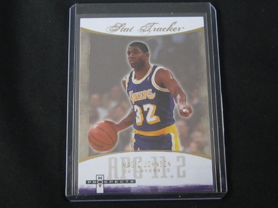 2007-08 FLEER NBA HOT PROSPECT MAGIC JOHNSON STAT TRACKER LAKERS