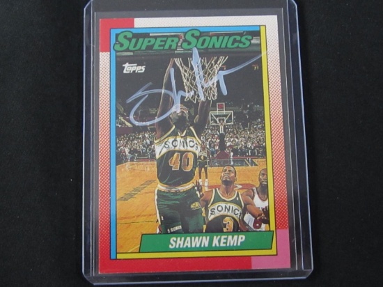SHAWN KEMP SIGNED TRADING CARD WITH RED CARPET COA SUPERSONICS