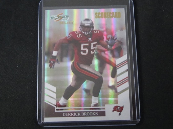 2007 SCORE SELECT DERRICK BROOKS /100 GOLD SCORECARD TAMPA BAY