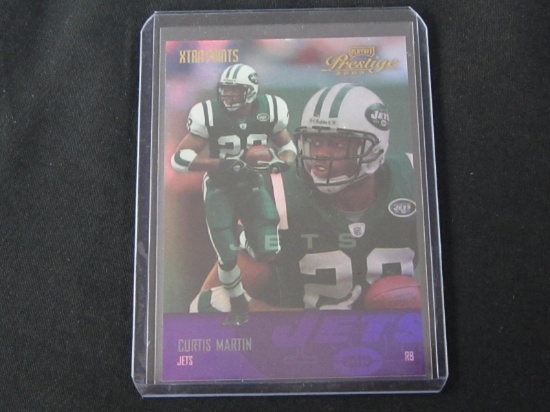 2003 PRESTIGE EXTRA POINTS CURTIS MARTIN /100 PURPLE REFRACTOR JETS