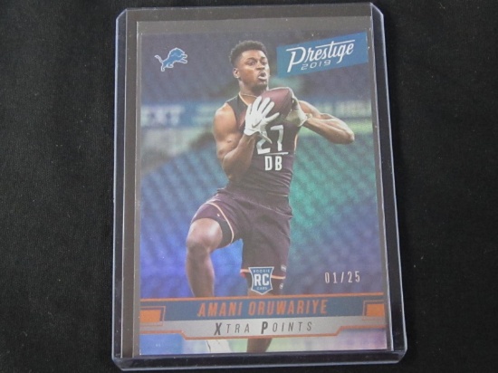 2019 PRESTIGE XTRA POINTS AMANI ORUWARIYE RC RARE 01/25 BLUE HOLO LIONS