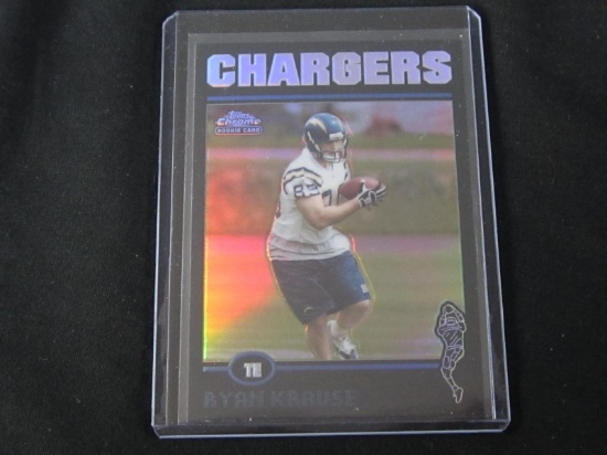 2004 TOPPS CHROME RYAN KRAUSE RC /100 REFRACTOR CHARGERS