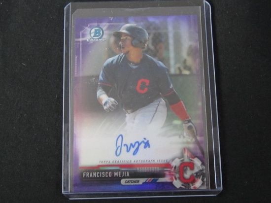 2017 BOWMAN CHROME PROSPECT FRANCISCO MEJIA AUTO /250 PUPRLE REFRACTOR CLEVELAND