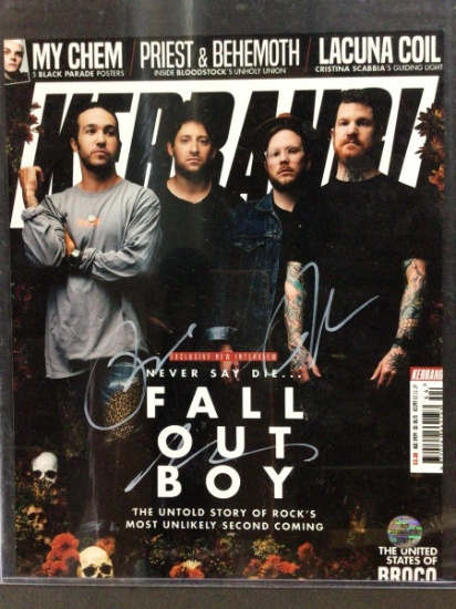 FALL OUT BOY BAND SIGNED 8X10 PHOTO WITH ELITE COA