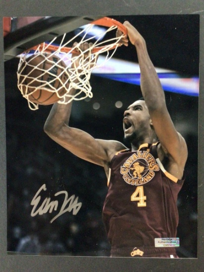 EVAN MOBLEY SIGNED 8X10 PHOTO WITH HERITAGE COA CAVS