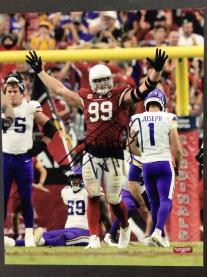 JJ WATT SIGNED 8X10 PHOTO WITH RED CARPET COA CARDINALS