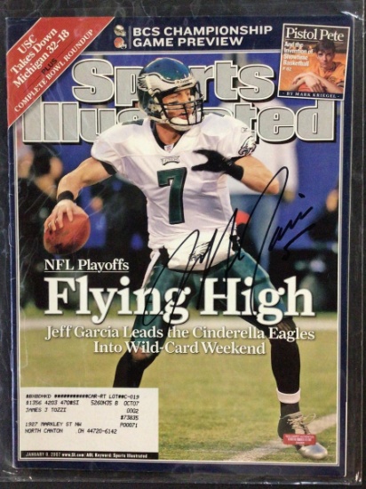 JEFF GARCIA SIGNED MAGAZINE WITH RED CARPET COA EAGLES